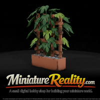 Stylized Matte Trellised Potted Philodendron miniature, three-quarter view — thumbnail 1