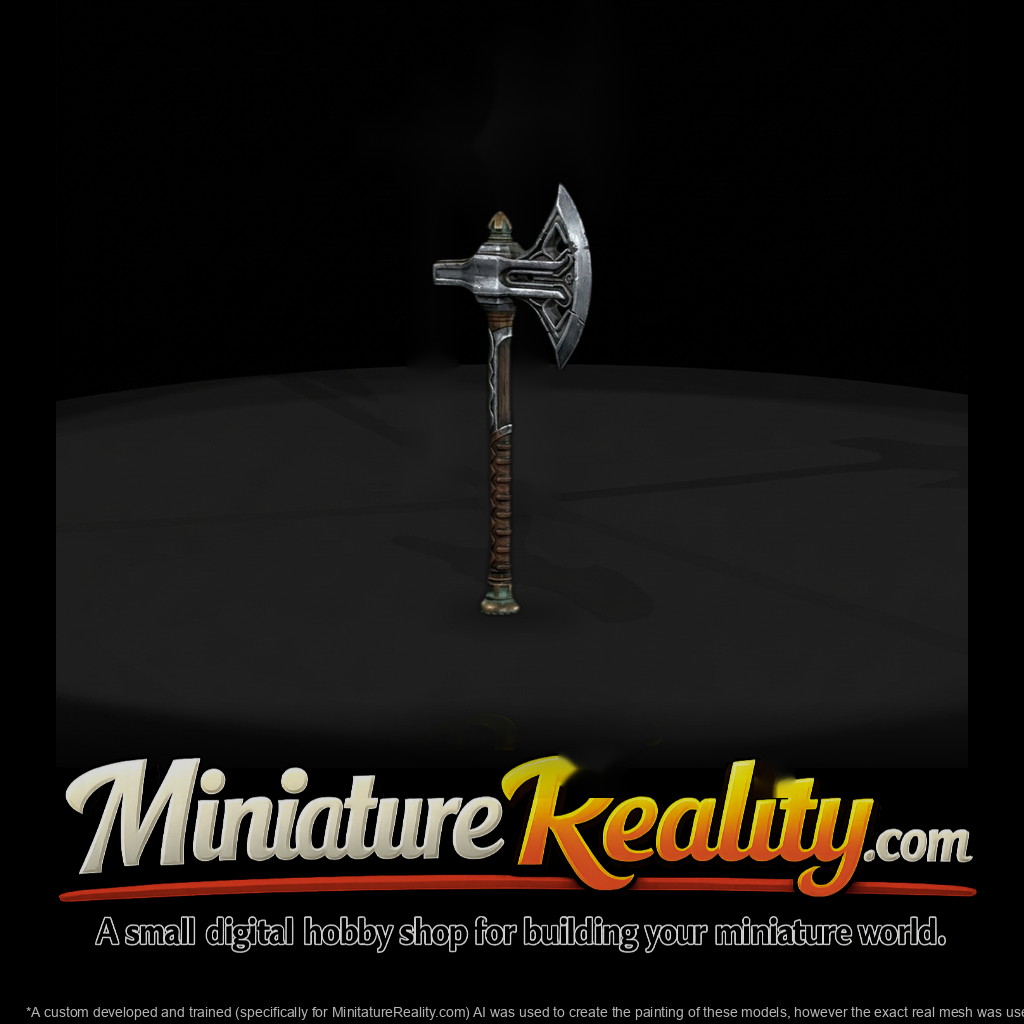 Stylized Medieval Fantasy Battle Axe (Miniature)