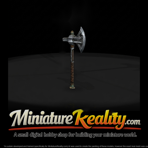 Stylized Medieval Fantasy Battle Axe (Miniature)