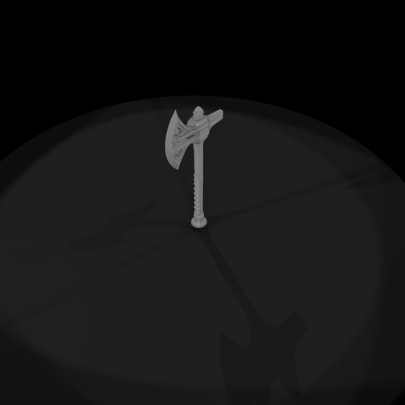 Stylized Medieval Fantasy Battle Axe (Miniature)