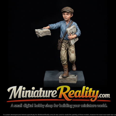 Stylized Newsboy Figure