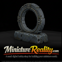 Stylized Nordic Runic Stone Portal miniature, three-quarter view — thumbnail 1