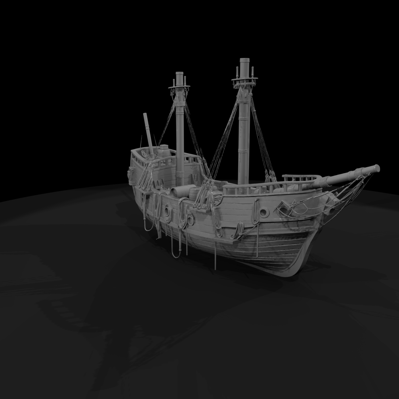 Stylized Pirate Galleon — 3D Printable & Wargaming Ship