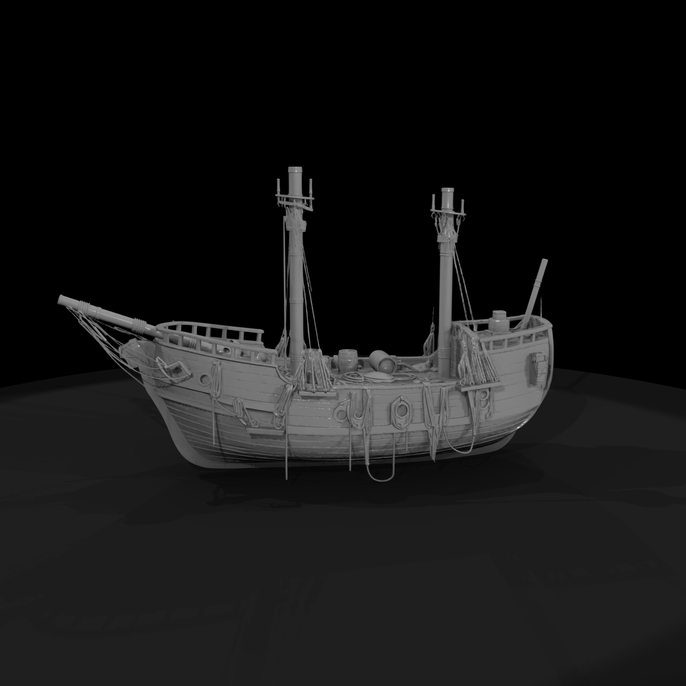 Stylized Pirate Galleon — 3D Printable & Wargaming Ship