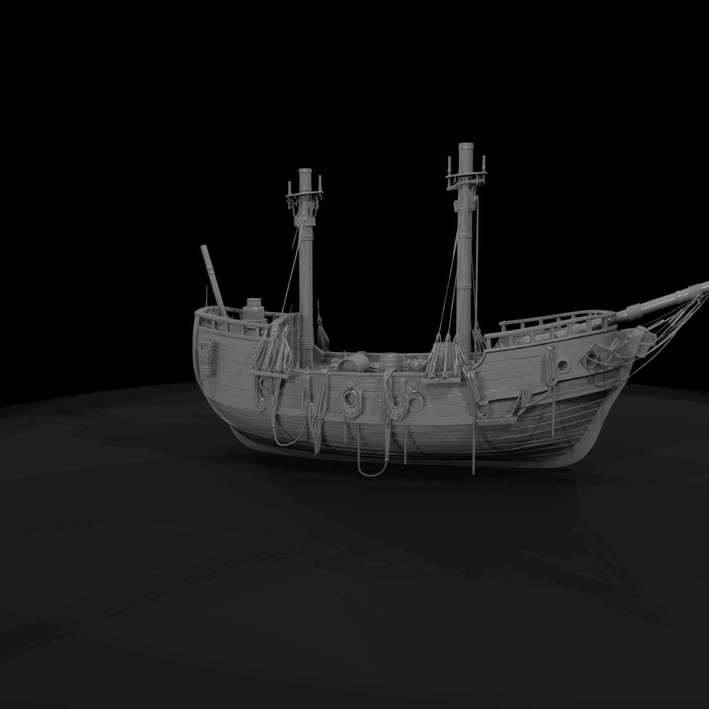 Stylized Pirate Galleon — 3D Printable & Wargaming Ship