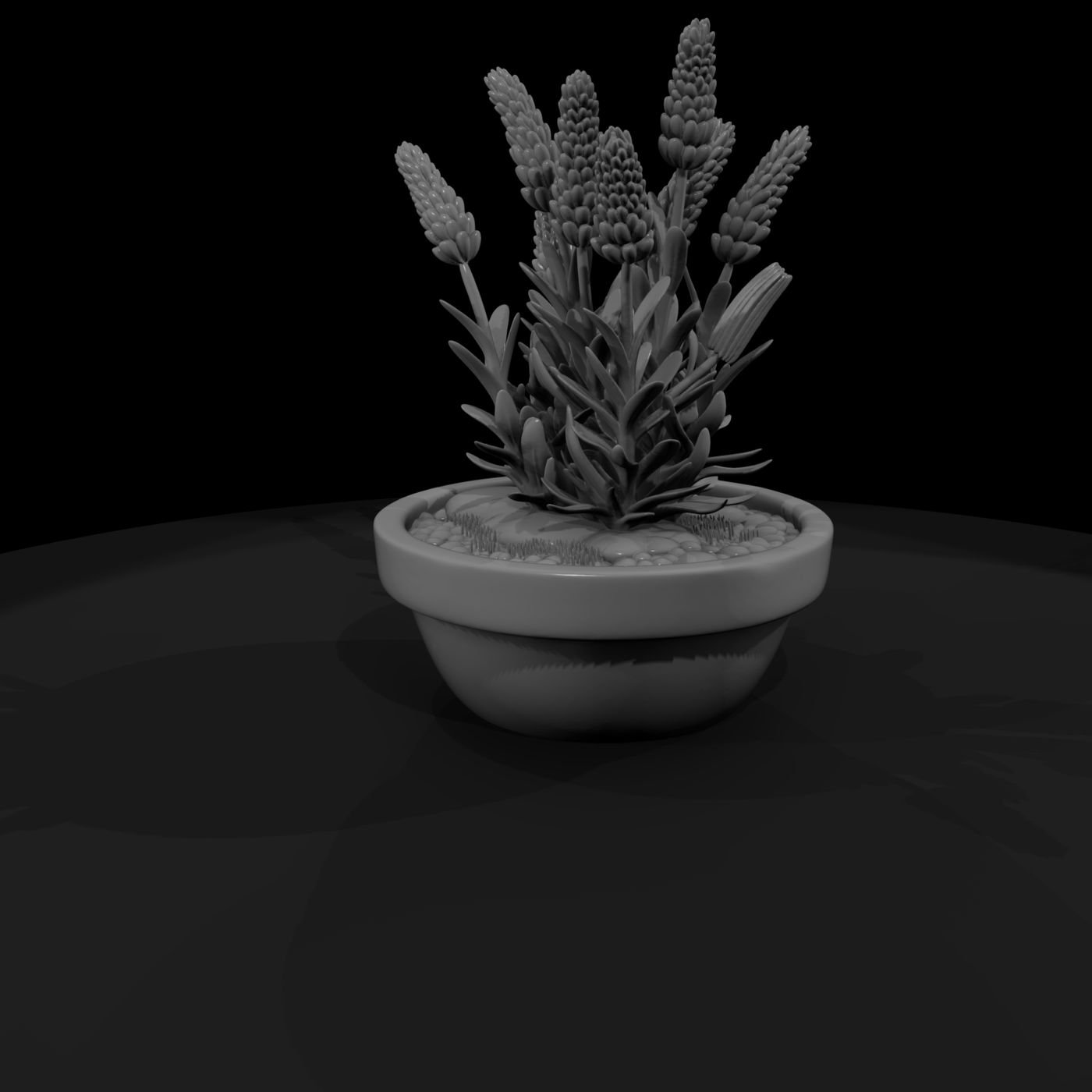 Stylized Potted Lavender — 3D Printable Miniature
