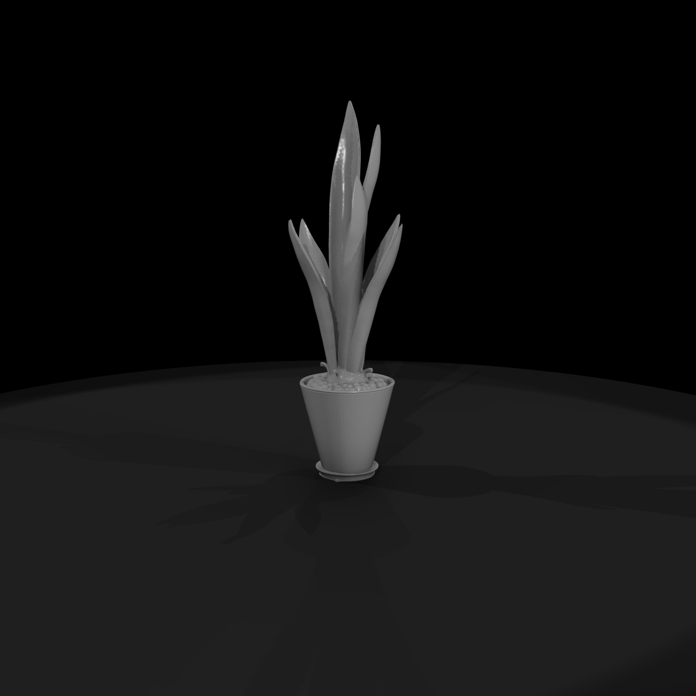 Stylized Potted Snake Plant — 3D Printable Miniature