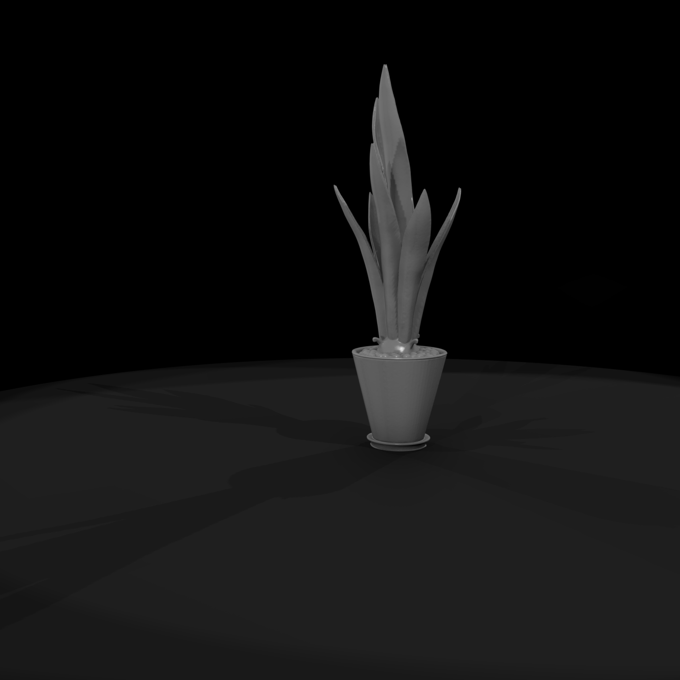 Stylized Potted Snake Plant — 3D Printable Miniature