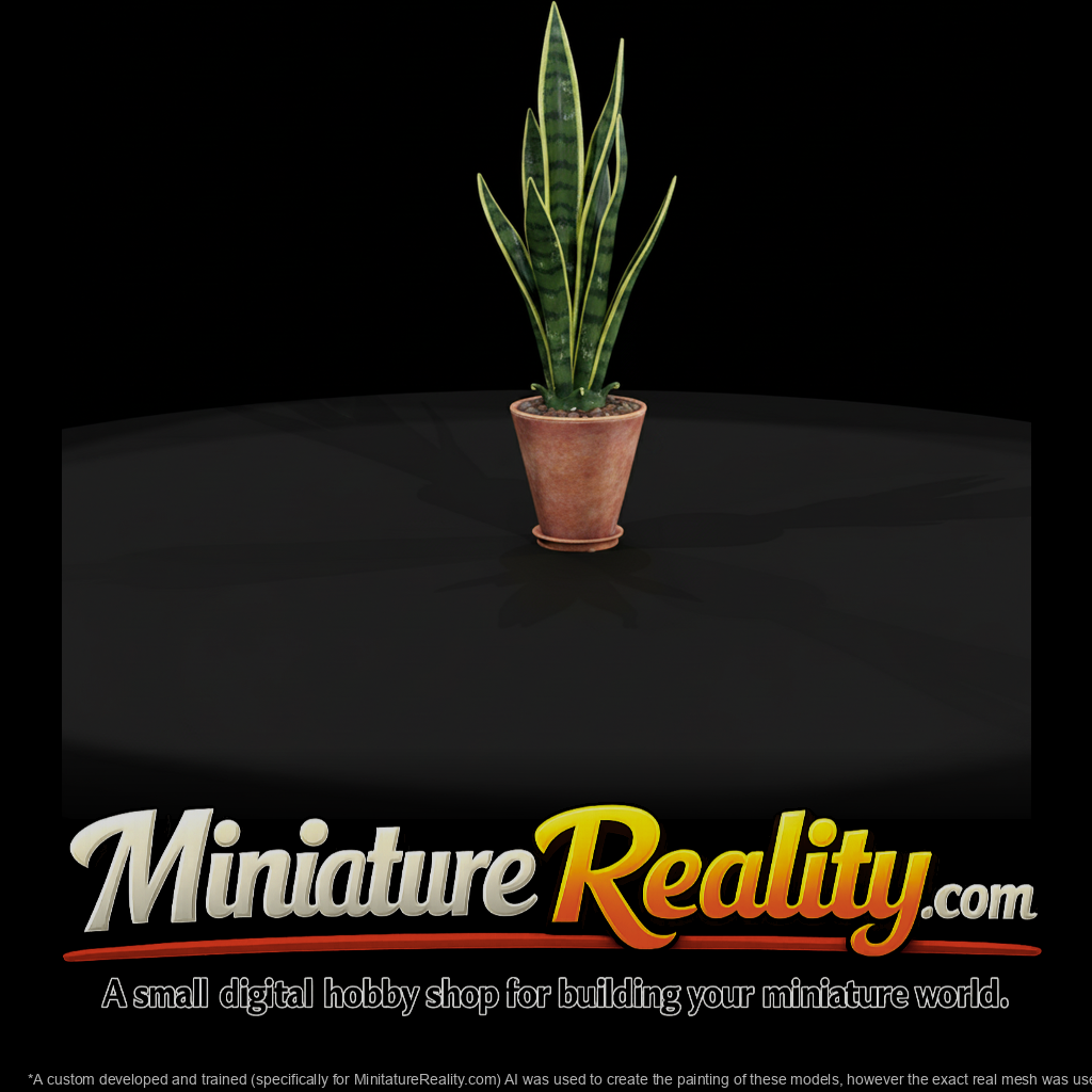 Stylized Potted Snake Plant — 3D Printable Miniature