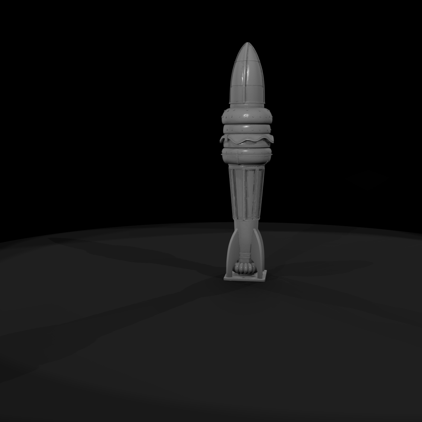 Stylized Retro Burger Rocket — 3D Printable Miniature