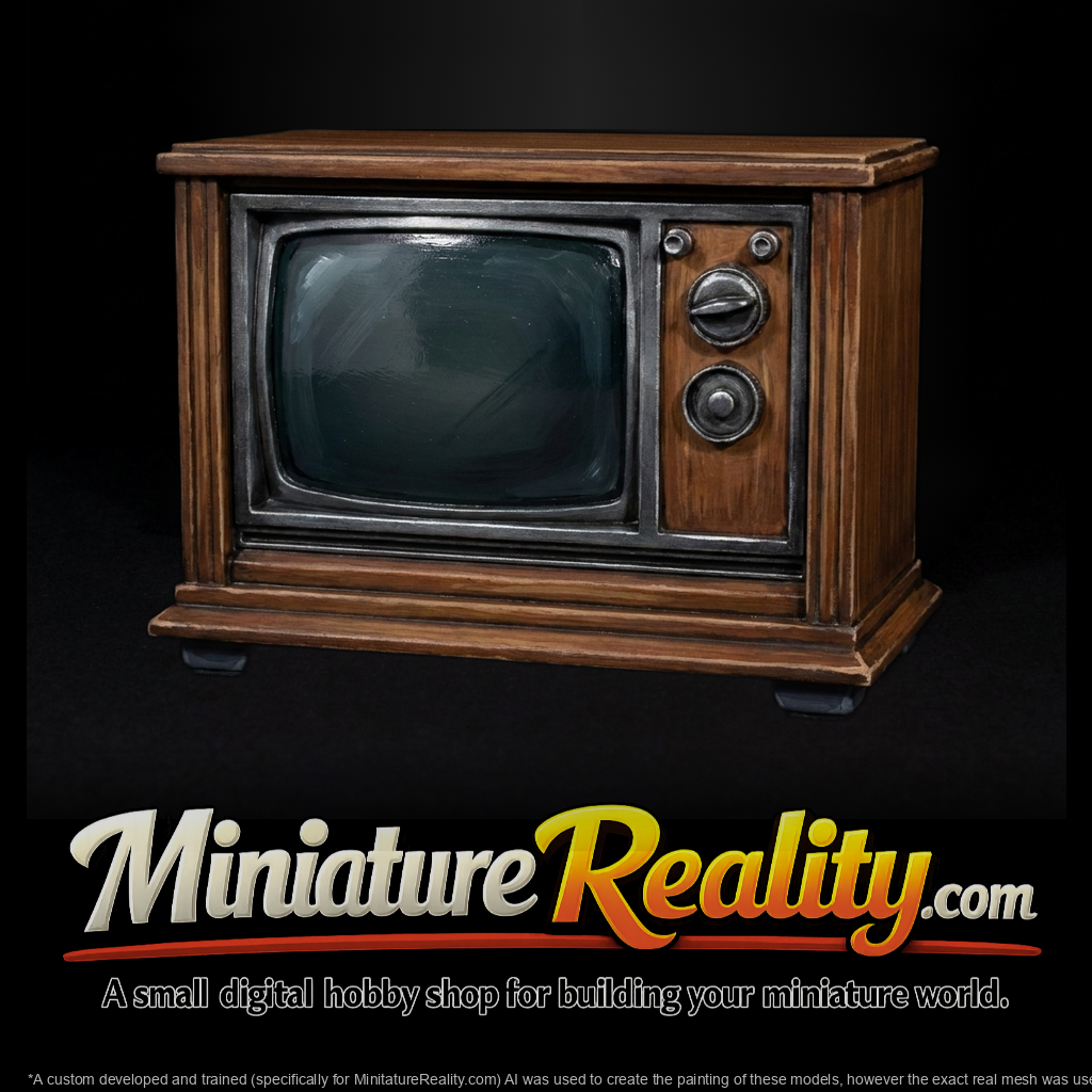 Stylized Retro Tube Television — Mid‑Century