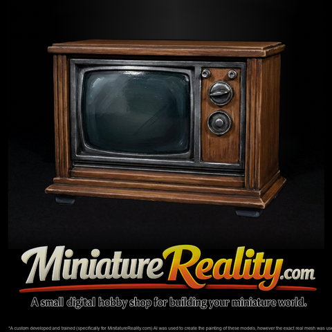 Stylized Retro Tube Television — Mid‑Century