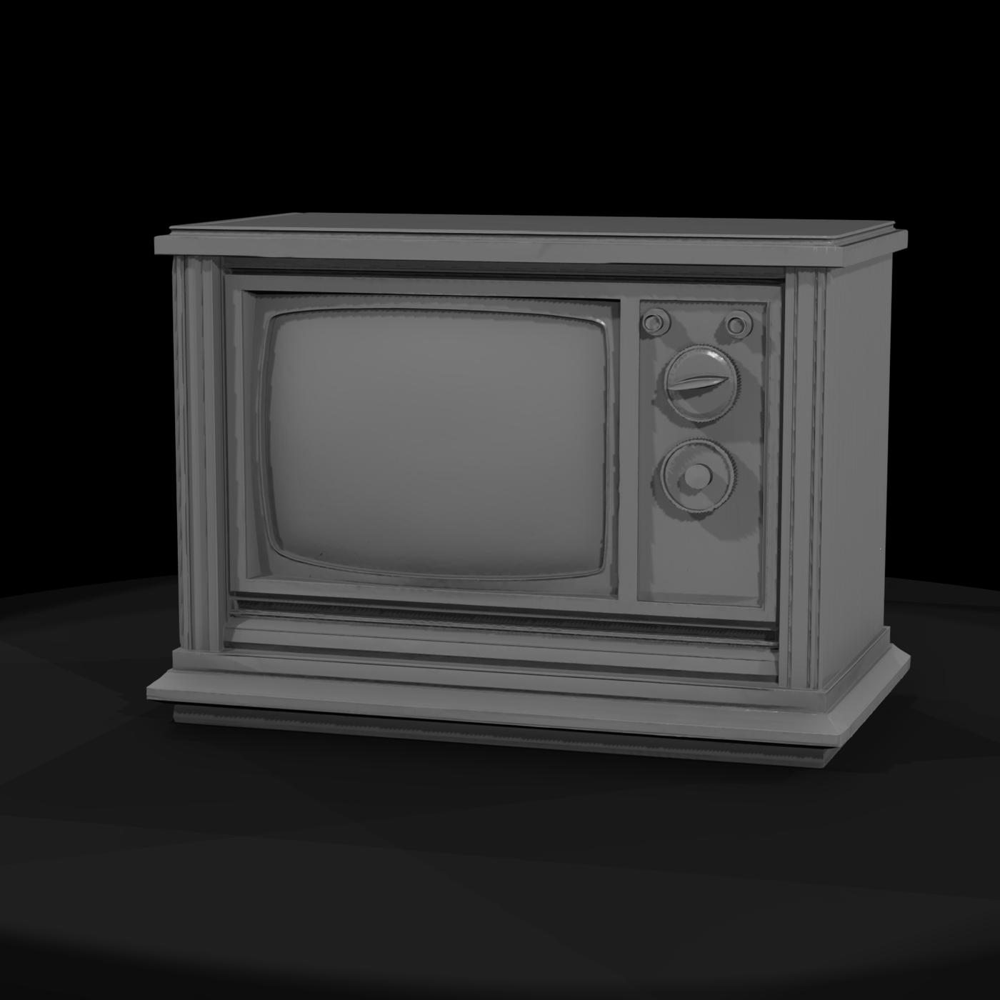 Stylized Retro Tube Television — Mid‑Century