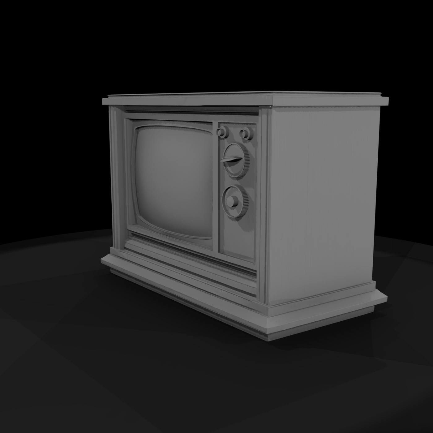 Stylized Retro Tube Television — Mid‑Century