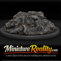 Stylized rough rocky terrain base 1N6PV1NX miniature, three-quarter view — thumbnail 1