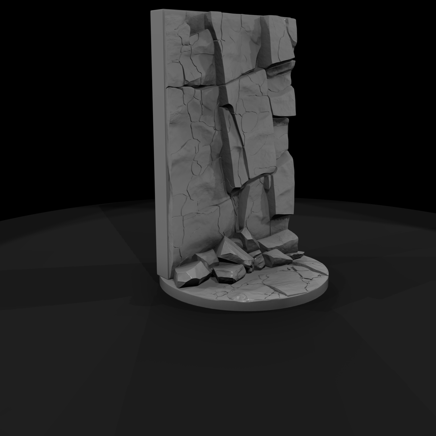 Stylized Ruined Stone Wall Base
