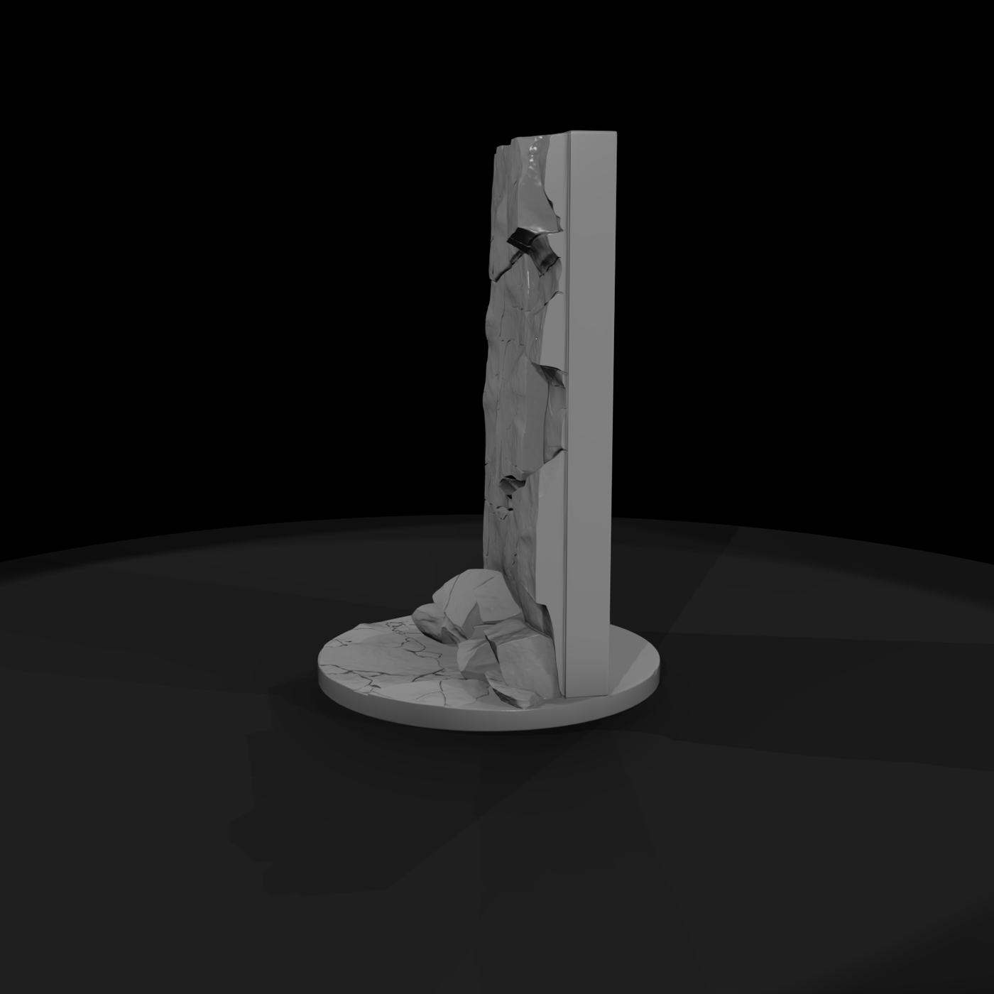 Stylized Ruined Stone Wall Base