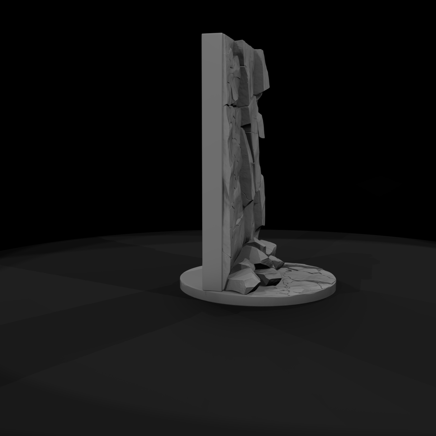 Stylized Ruined Stone Wall Base