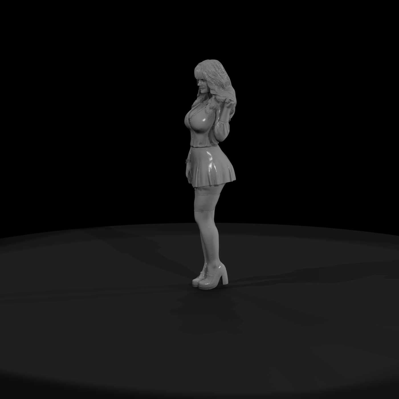 Stylized Schoolgirl Miniature — Standing Pose