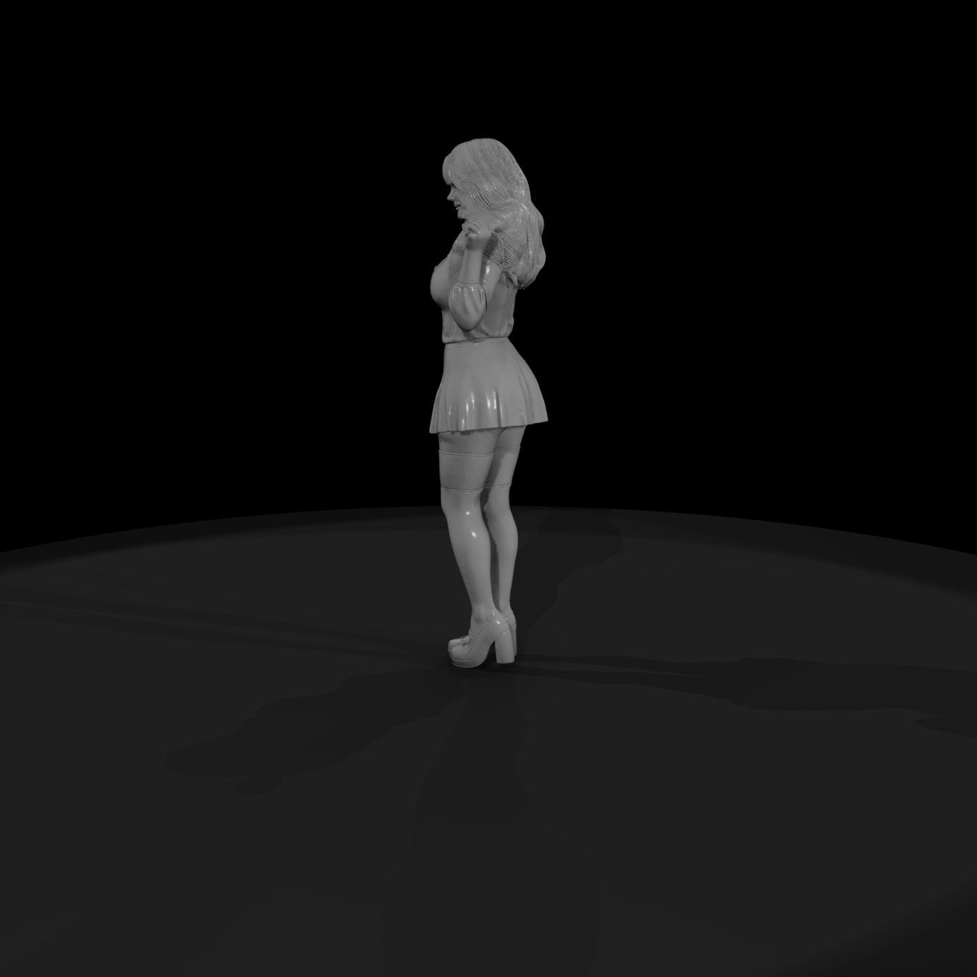 Stylized Schoolgirl Miniature — Standing Pose