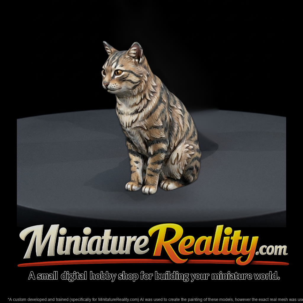 Stylized Sitting Cat Figure