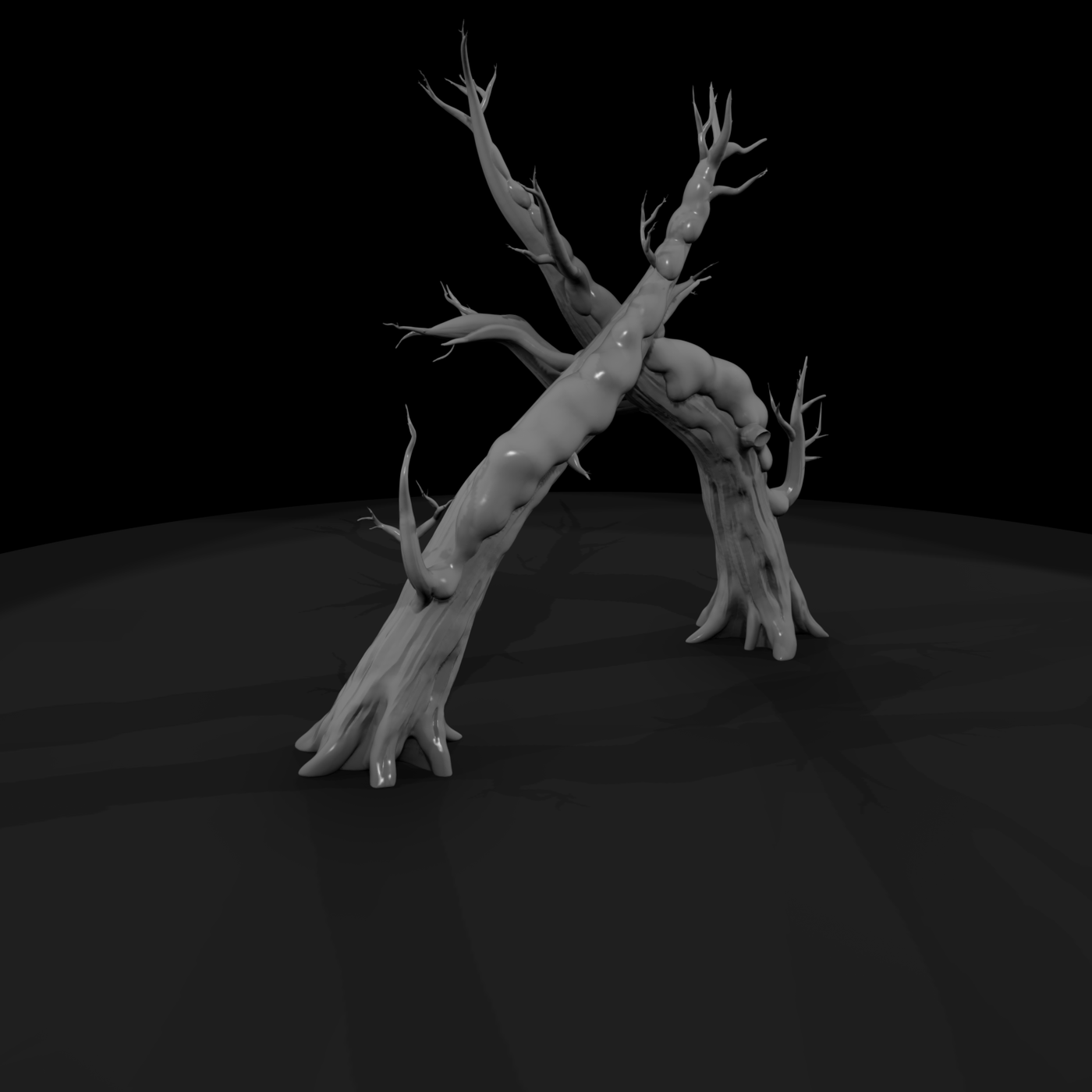 Stylized Snowy Dead Tree Archway