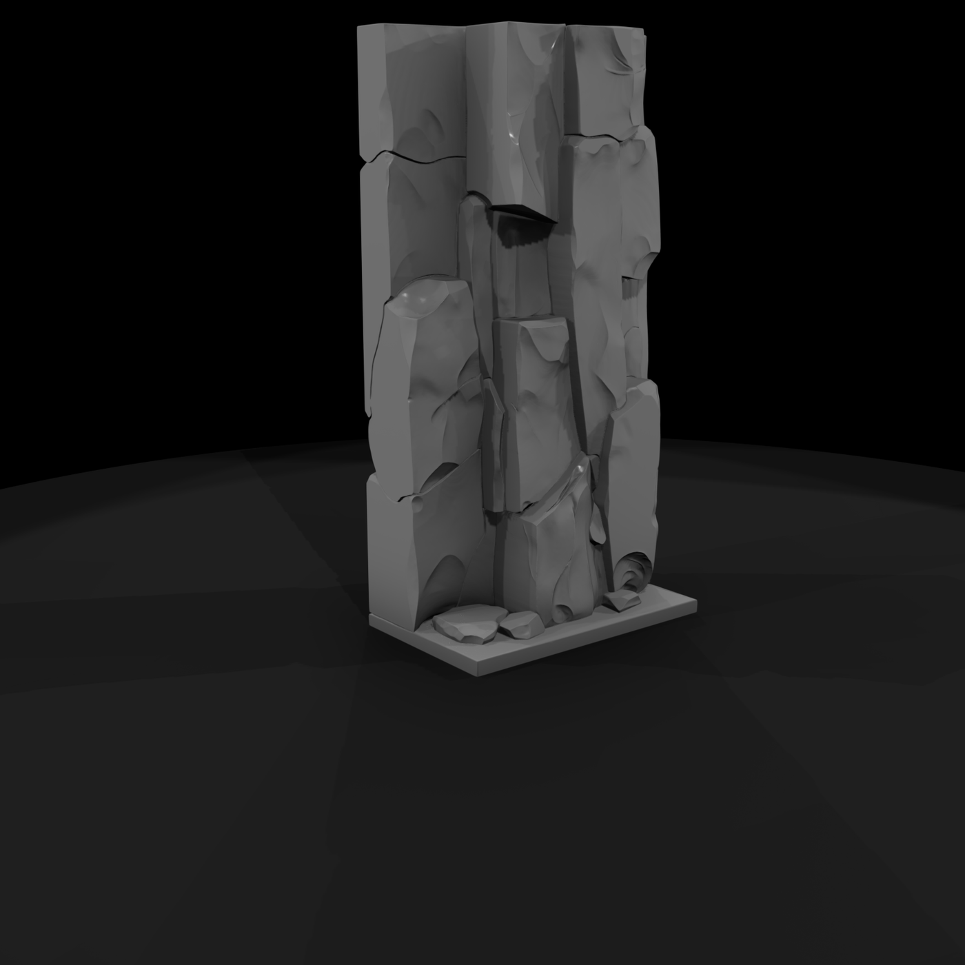 Stylized Stacked Stone Wall — 3D Printable Terrain
