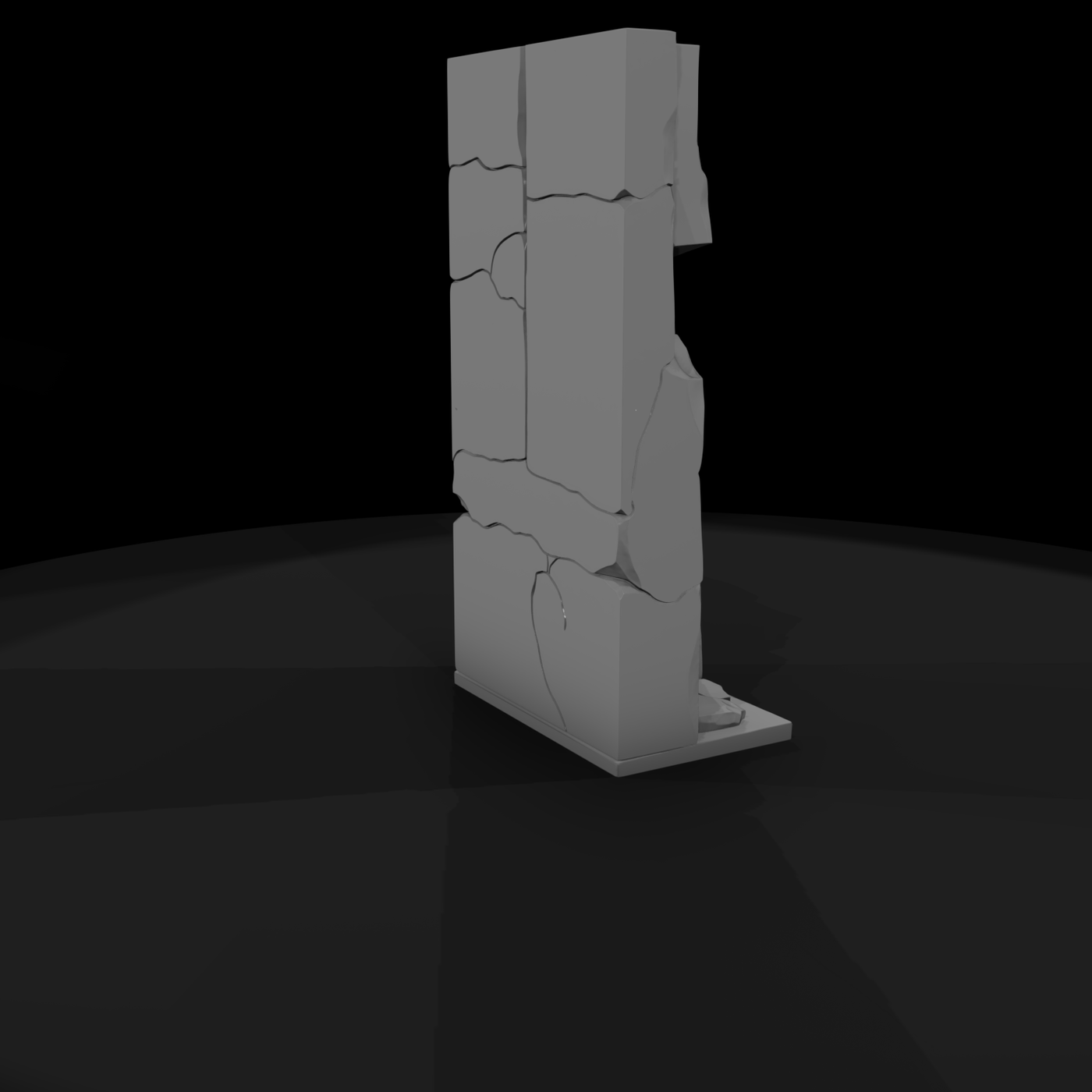 Stylized Stacked Stone Wall — 3D Printable Terrain