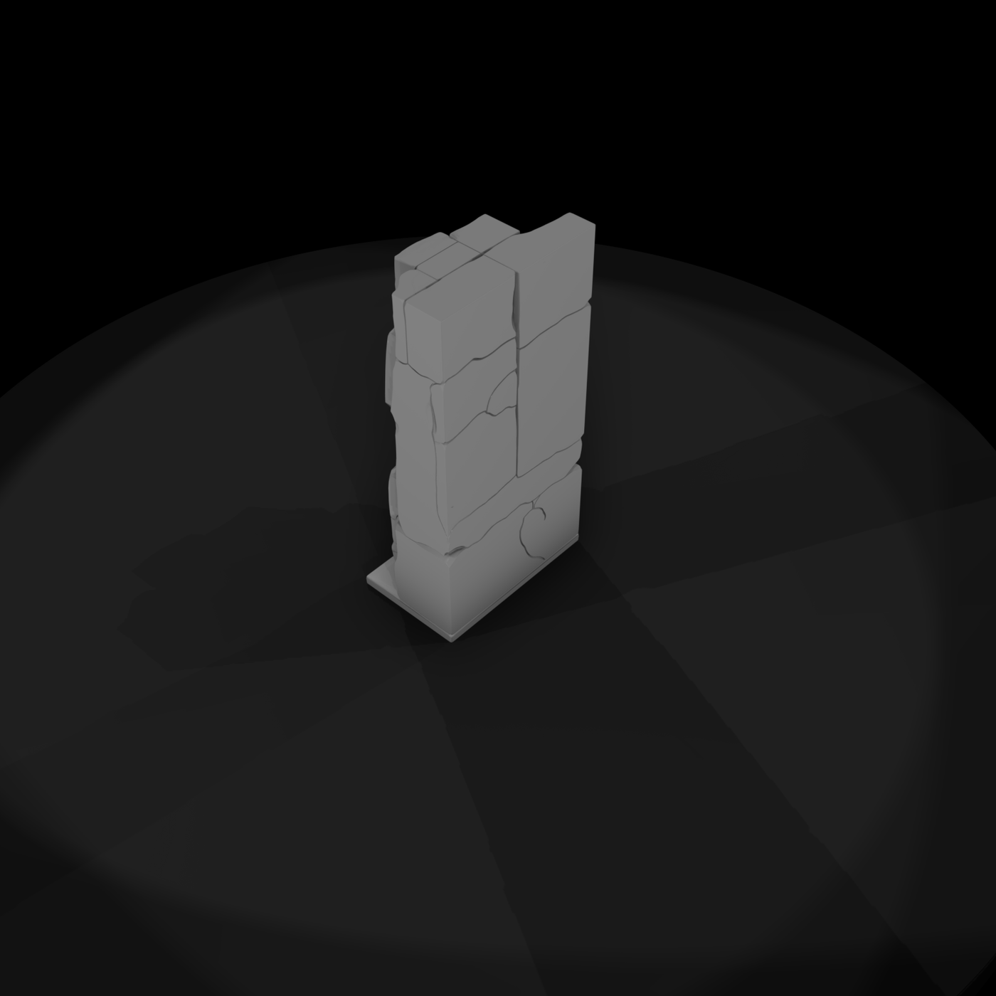 Stylized Stacked Stone Wall — 3D Printable Terrain