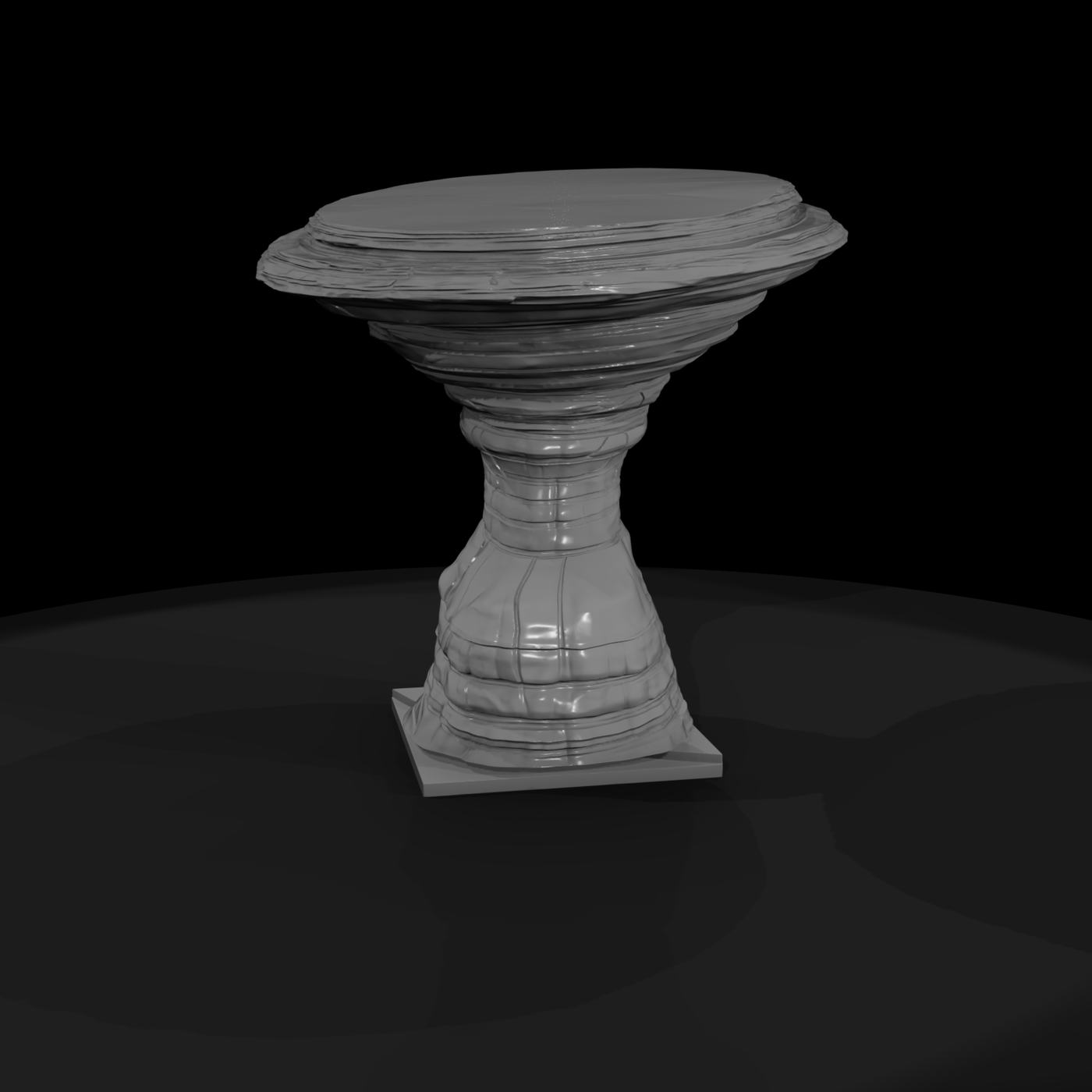 Stylized Stratified Rock Pedestal Table