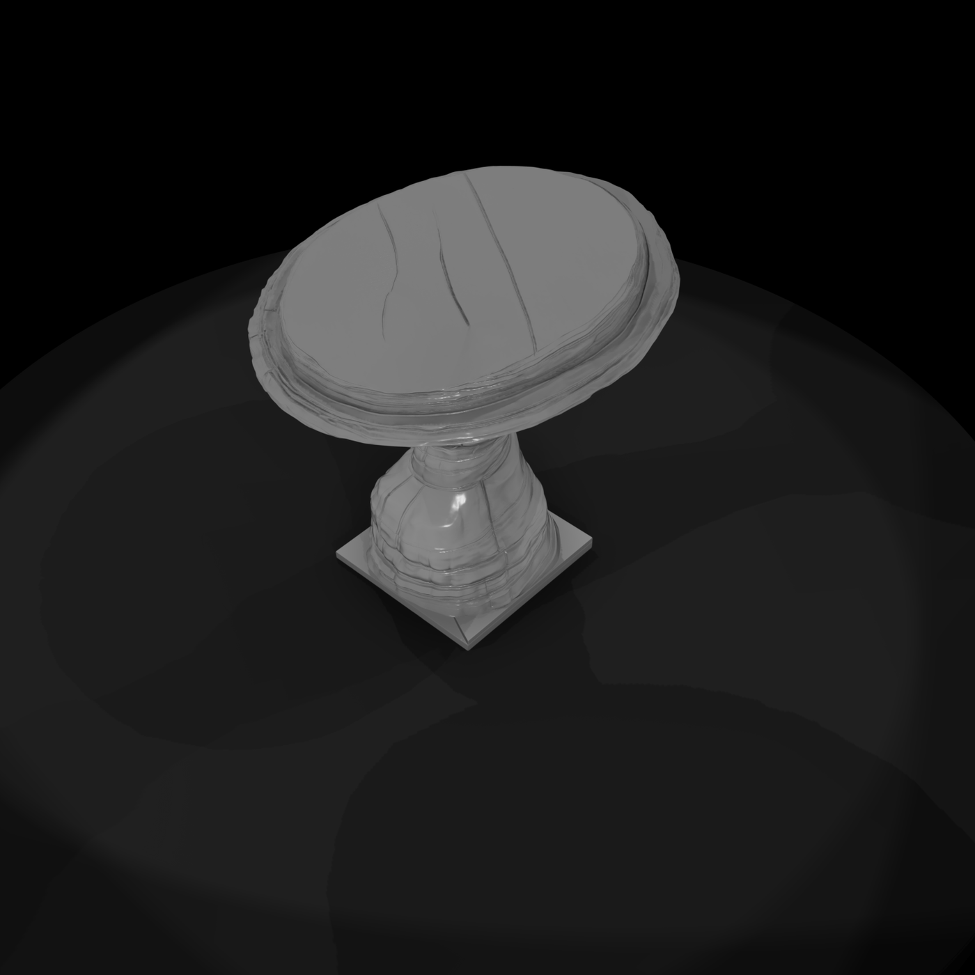 Stylized Stratified Rock Pedestal Table