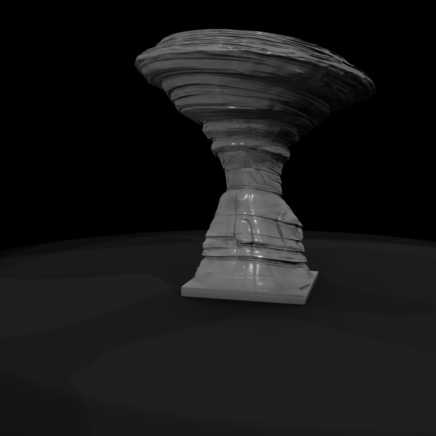 Stylized Stratified Rock Pedestal Table