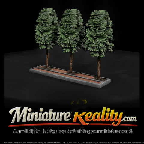 Stylized Street Tree Trio & Railroad Layouts