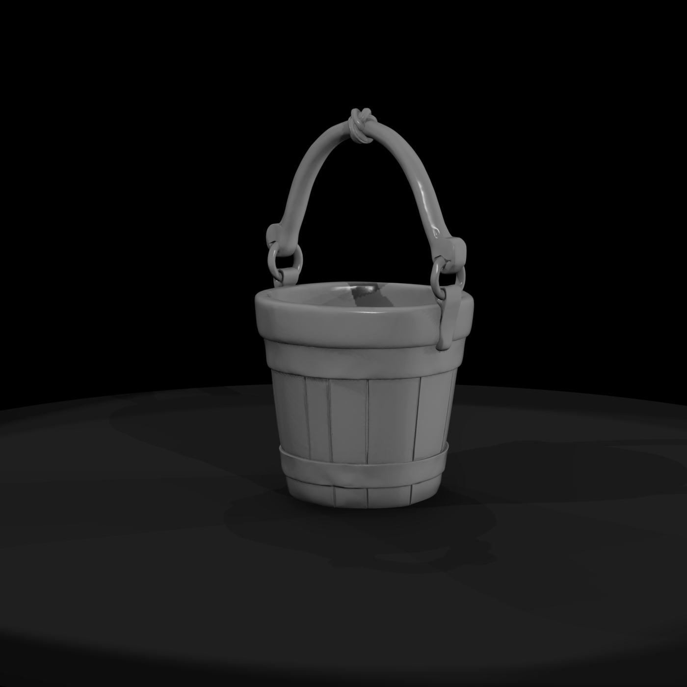 Stylized Wooden Water Bucket - 3D Printable