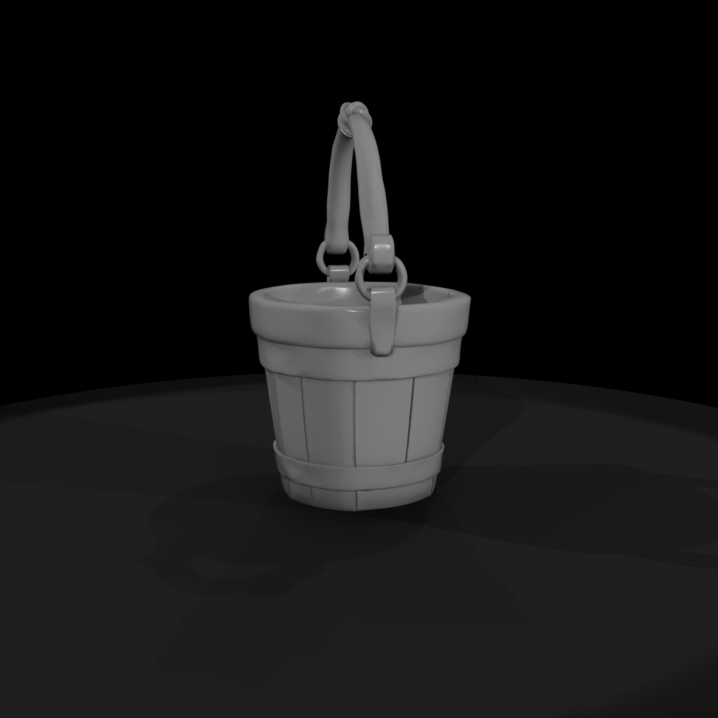 Stylized Wooden Water Bucket - 3D Printable