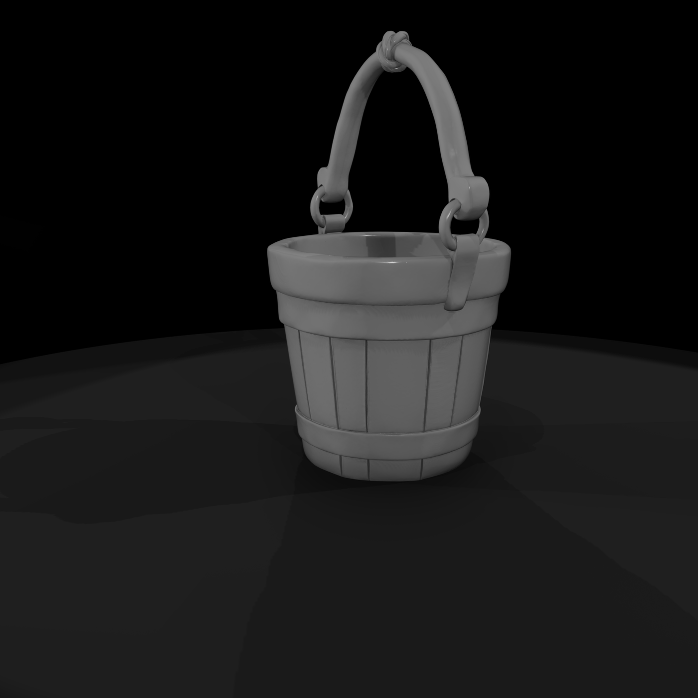 Stylized Wooden Water Bucket - 3D Printable