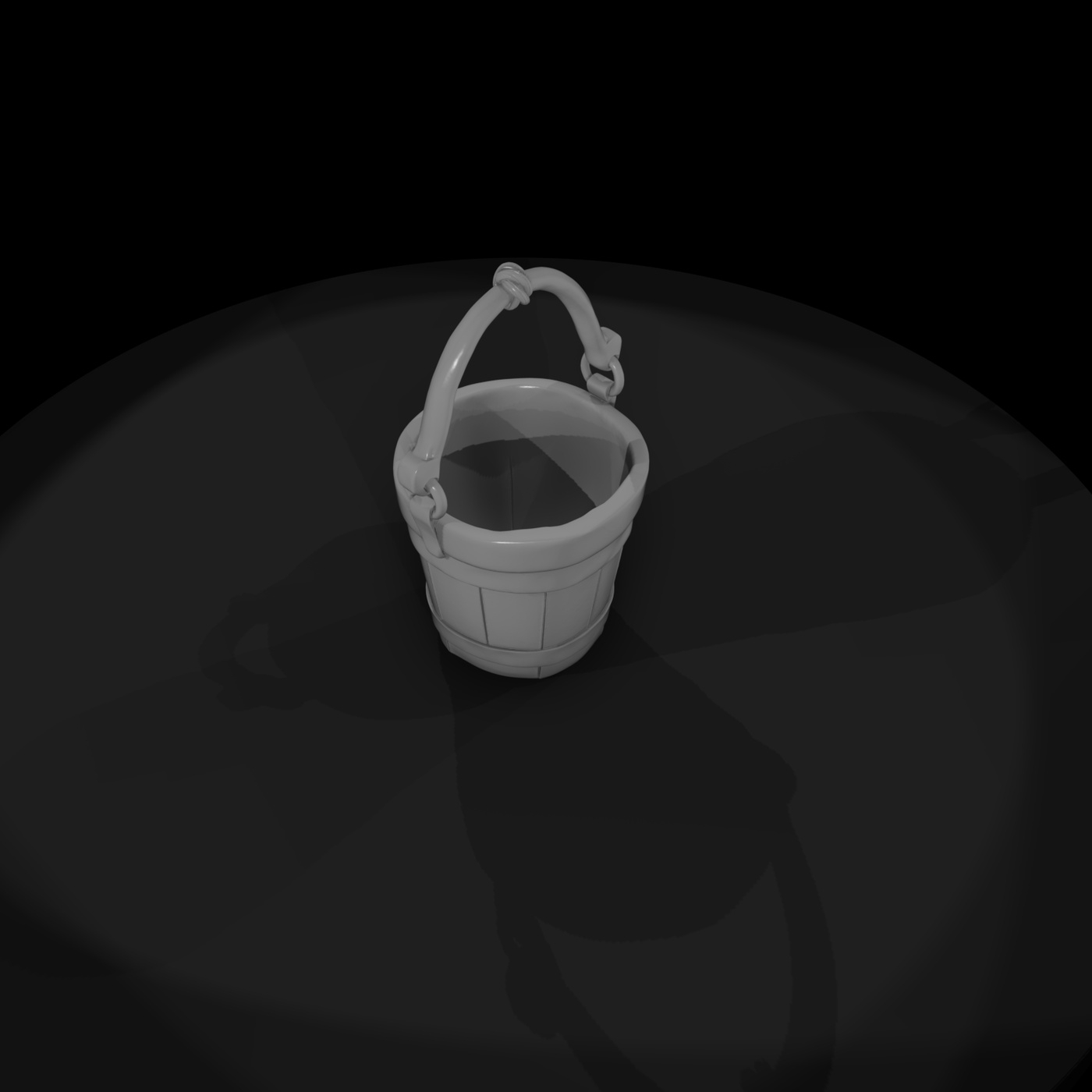 Stylized Wooden Water Bucket - 3D Printable