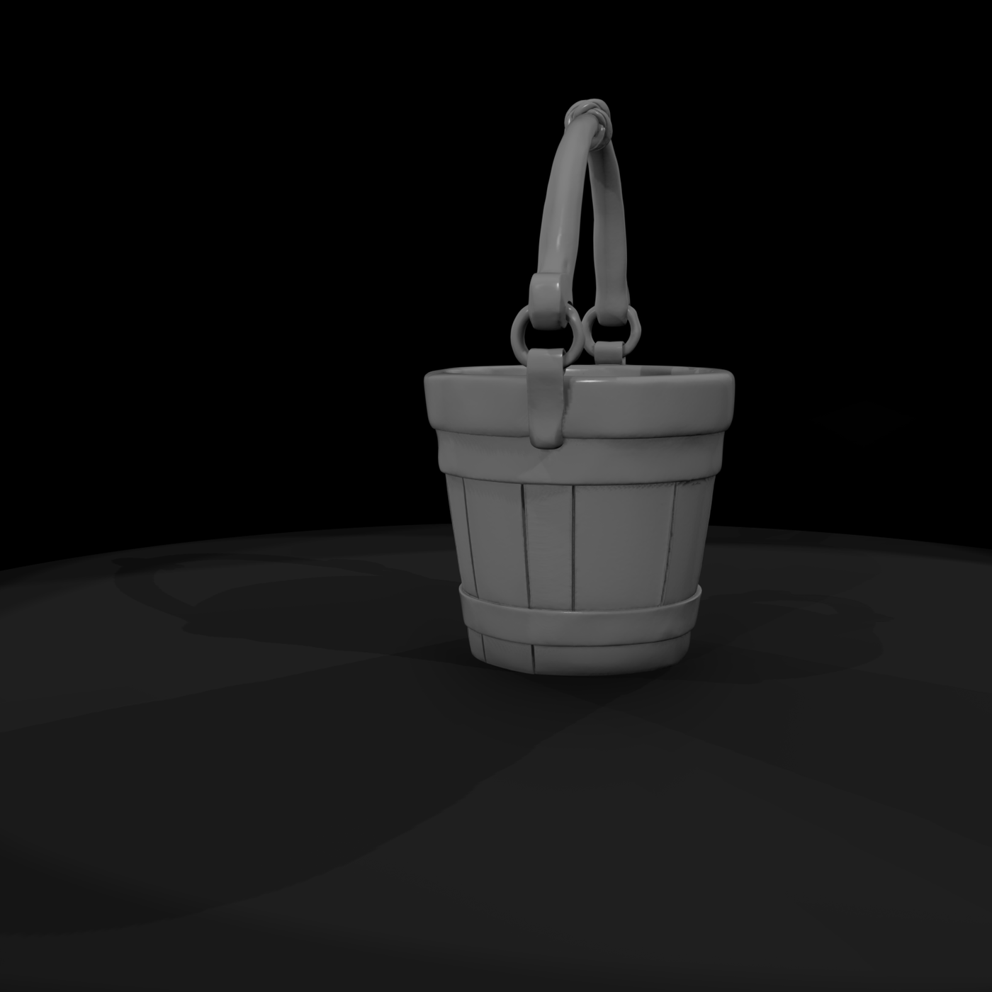 Stylized Wooden Water Bucket - 3D Printable