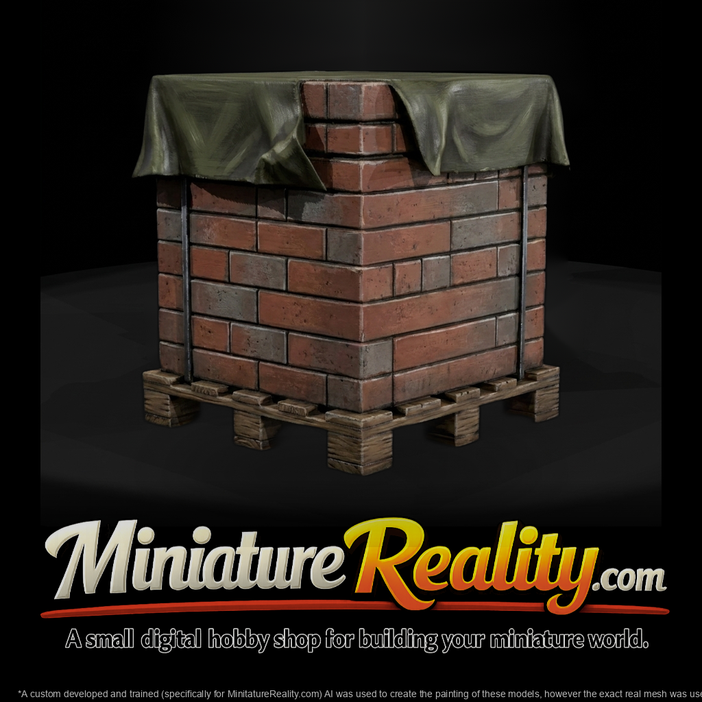 Stylized 3d concrete brick pallet cargo stack 40HLCzUE