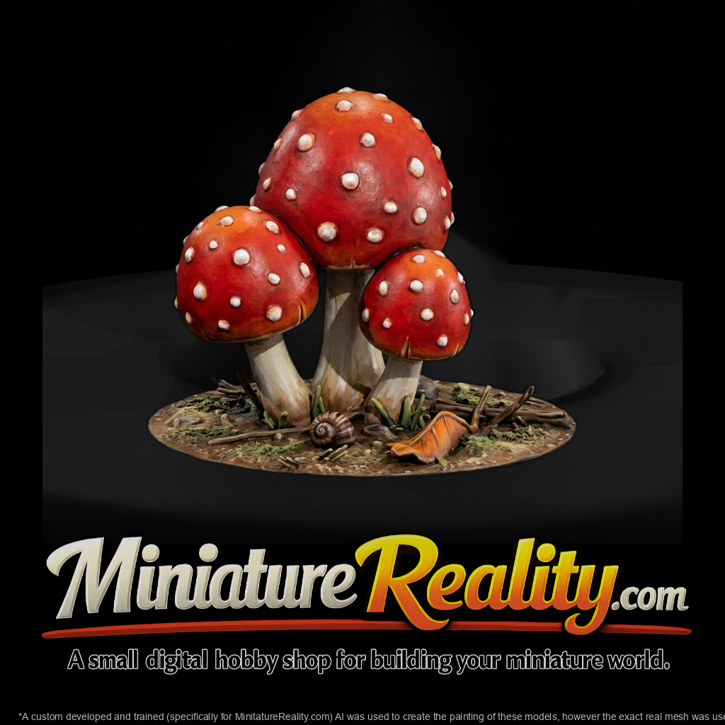Stylized forest mushroom cluster 3d model 8jg6eCjs
