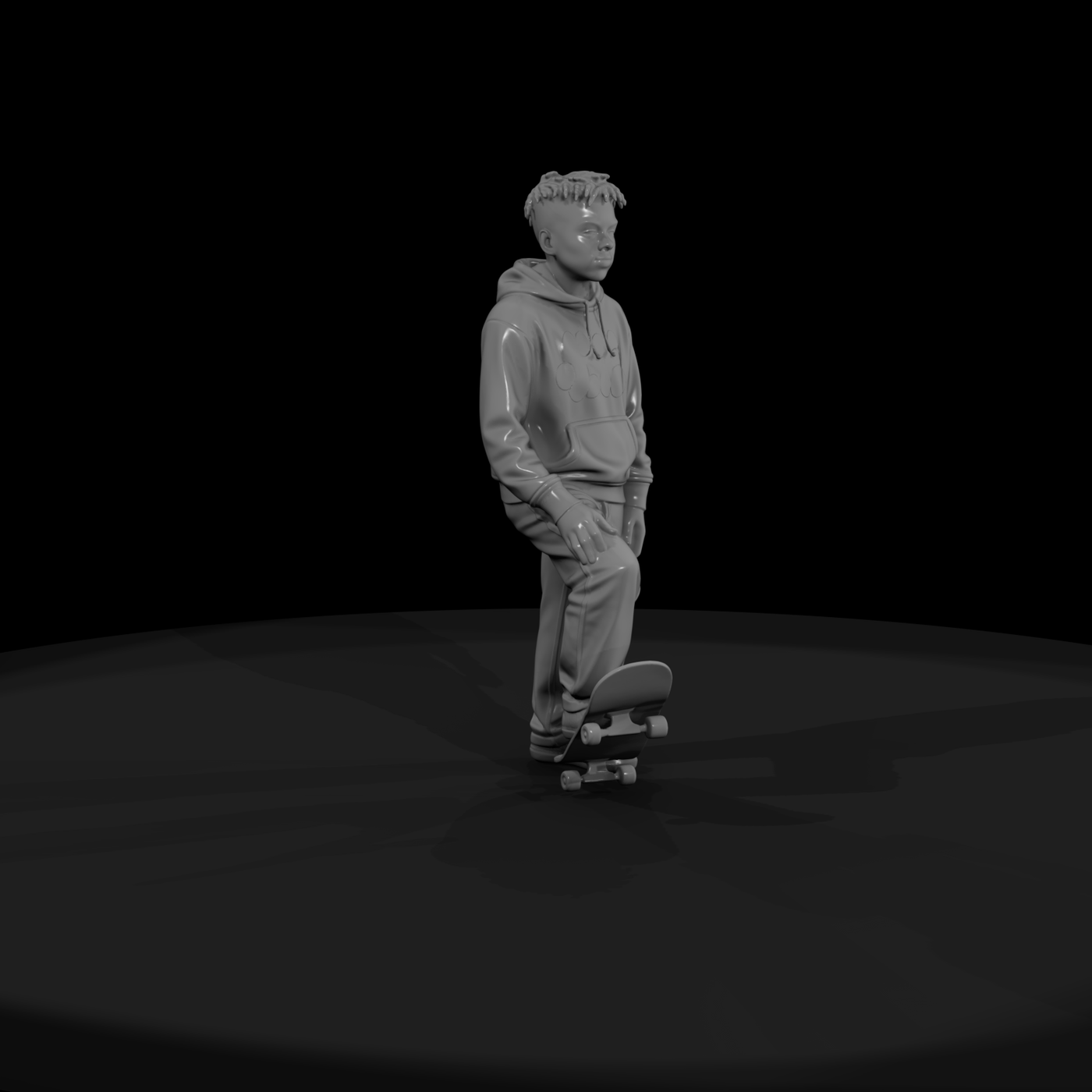 Teenage Boy with Skateboard
