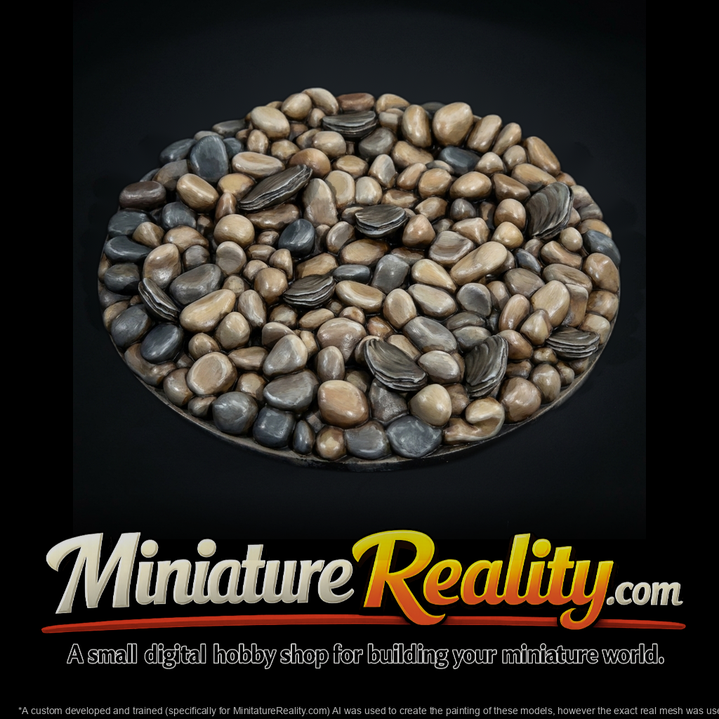 Textured river pebble circle 3d model 8eTf2tlm