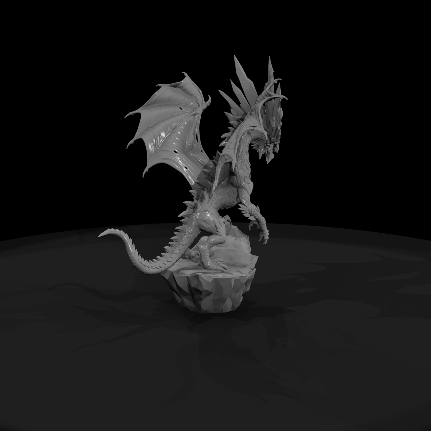 Frostbound Wyrm Dragon Miniature