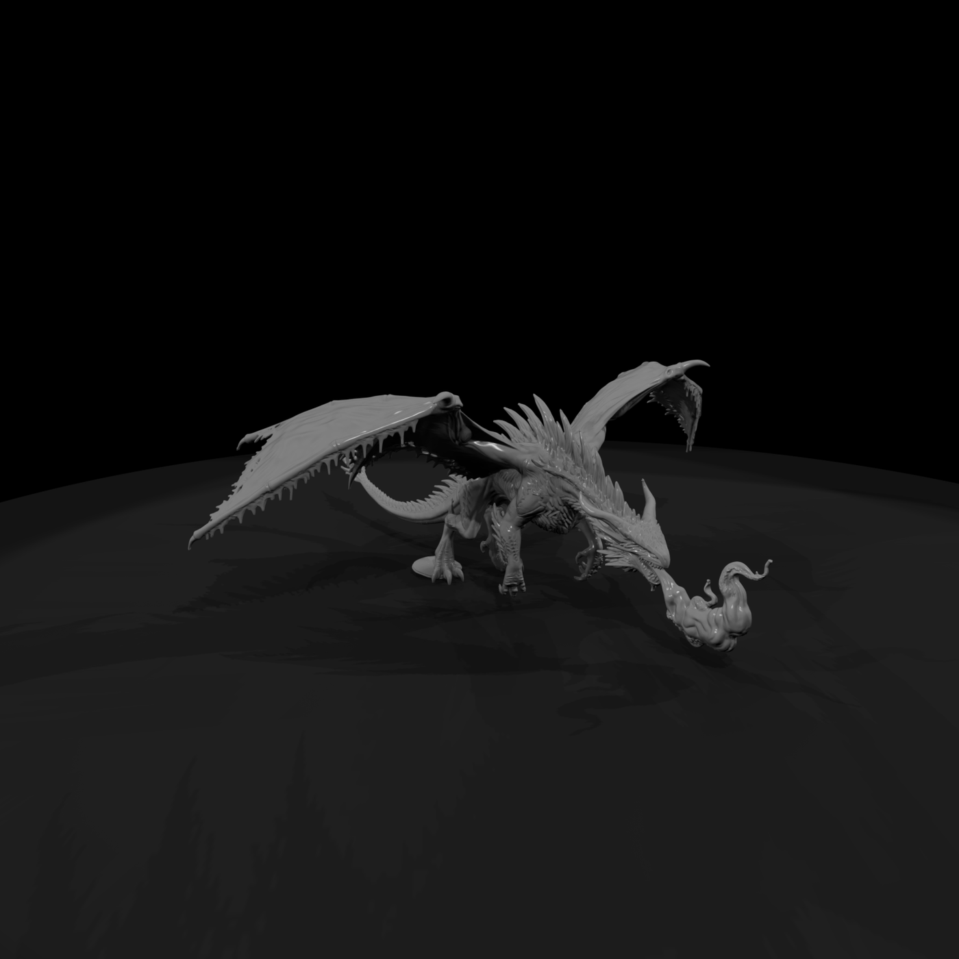 Frostbound Wyrm Ice Dragon on Glacier Base  2d