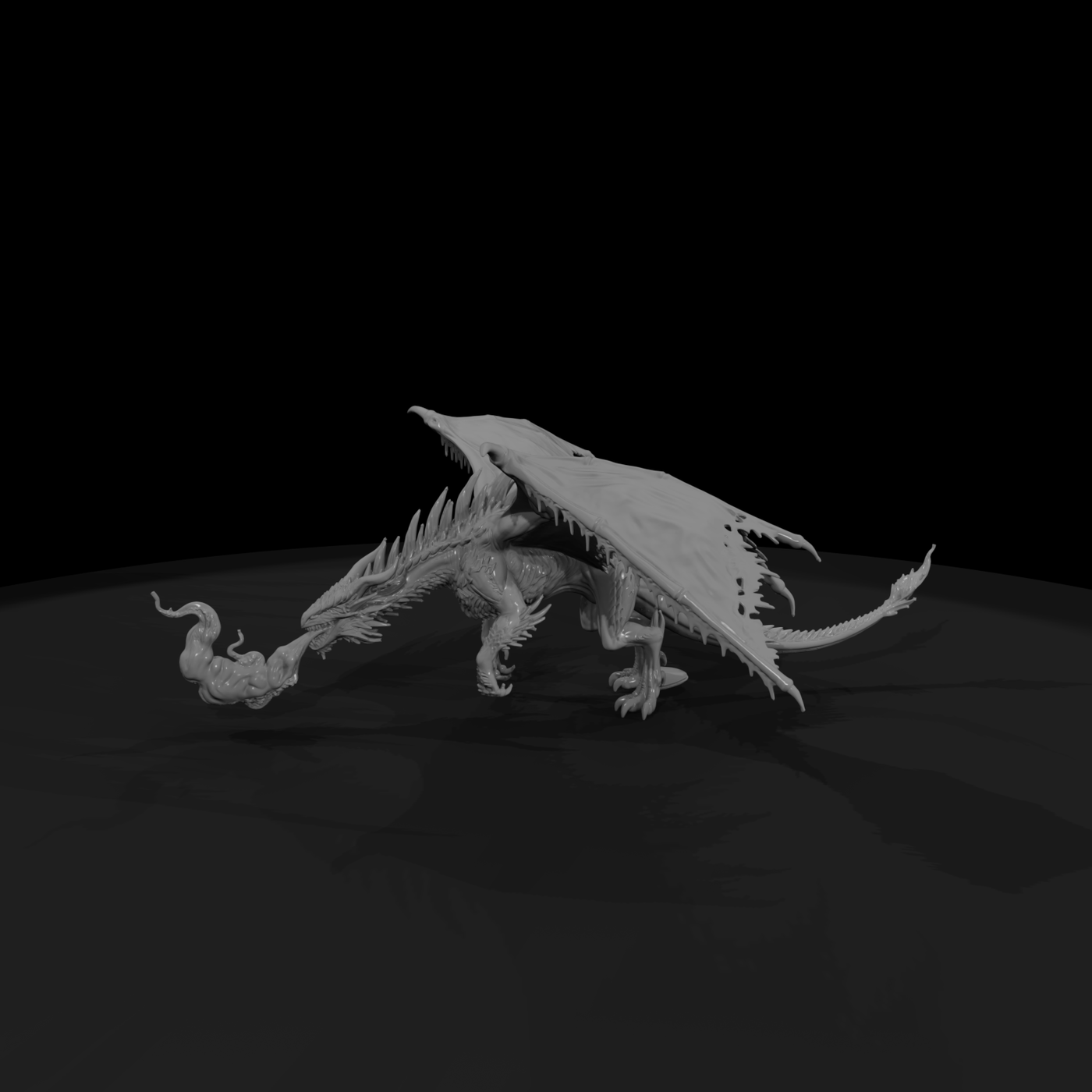 Frostbound Wyrm Ice Dragon on Glacier Base  2d