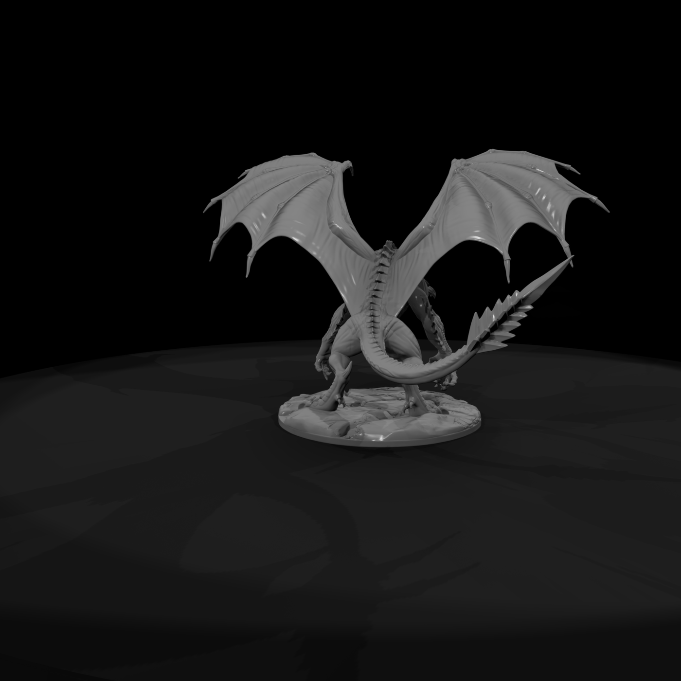 Skyrender Wyvern Dragon Miniature on Scenic Base