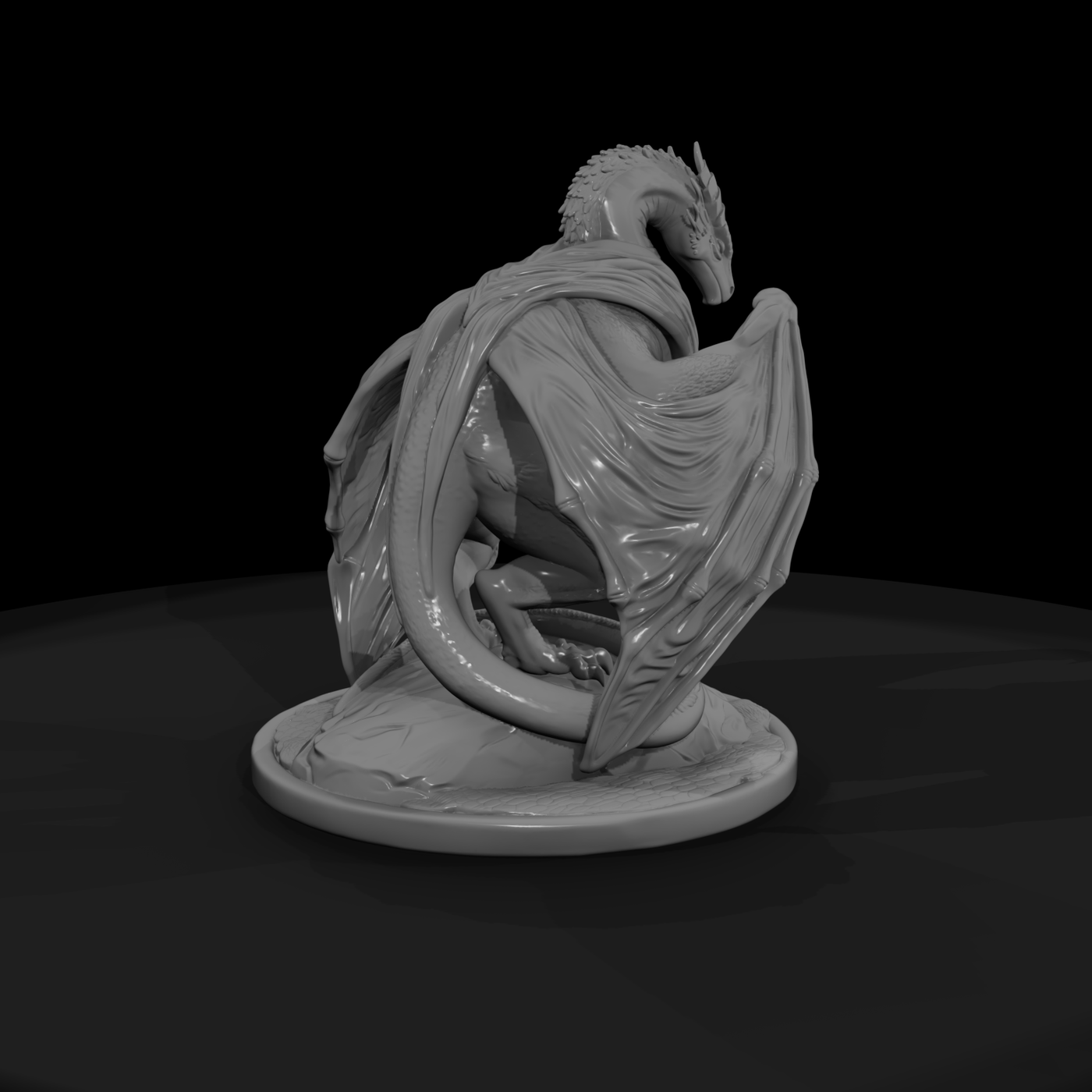 Skyrender Wyvern Miniature 14 Resting Mantle 14