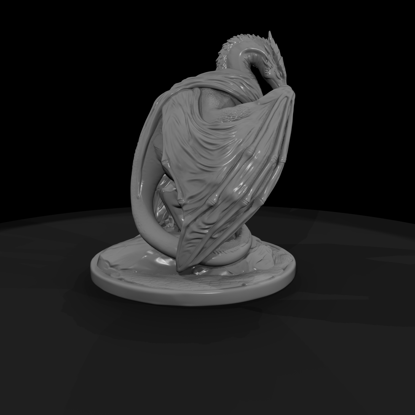 Skyrender Wyvern Miniature 14 Resting Mantle 14