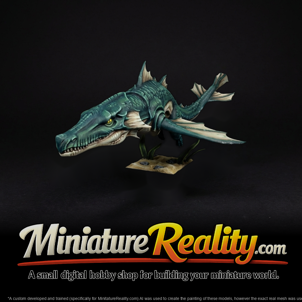 Tidebreaker Sea Drake Miniature — Ramming Pose on Scenic Bas