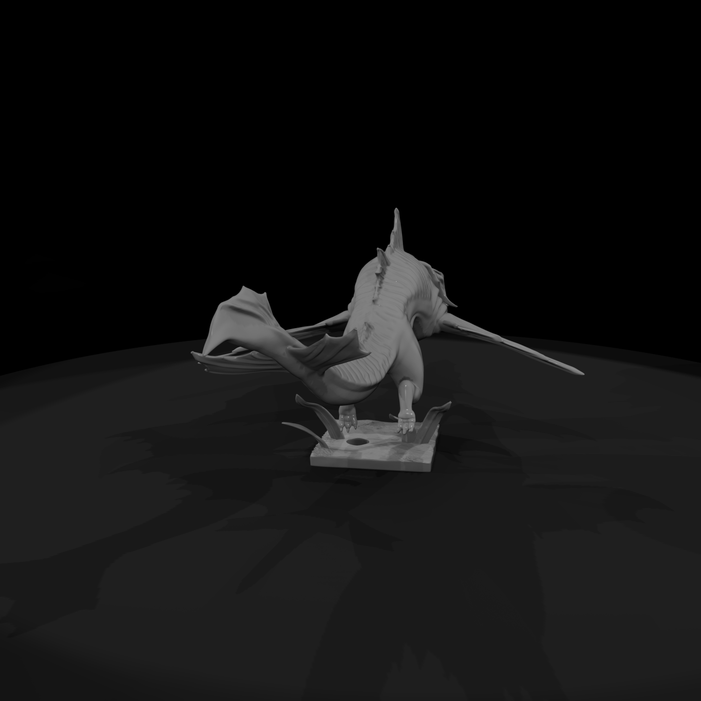 Tidebreaker Sea Drake Miniature — Ramming Pose on Scenic Bas
